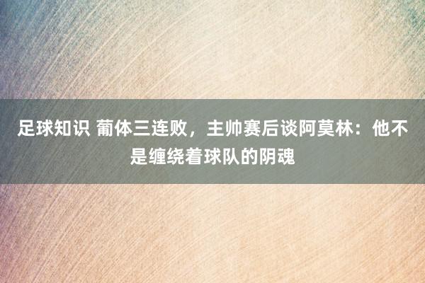 足球知识 葡体三连败，主帅赛后谈阿莫林：他不是缠绕着球队的阴魂