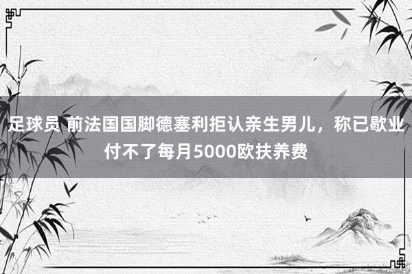 足球员 前法国国脚德塞利拒认亲生男儿，称已歇业付不了每月5000欧扶养费