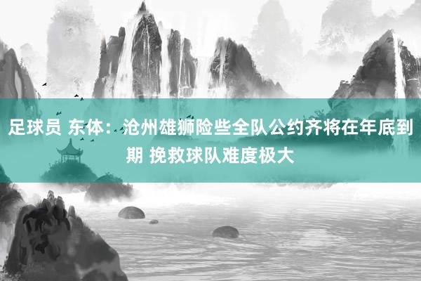 足球员 东体：沧州雄狮险些全队公约齐将在年底到期 挽救球队难度极大