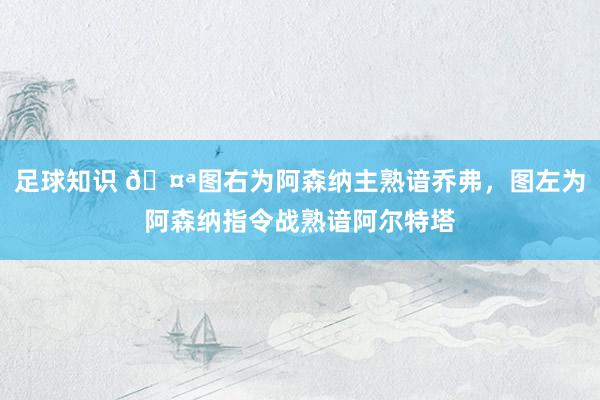 足球知识 🤪图右为阿森纳主熟谙乔弗，图左为阿森纳指令战熟谙阿尔特塔