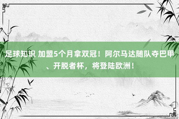 足球知识 加盟5个月拿双冠！阿尔马达随队夺巴甲、开脱者杯，将登陆欧洲！