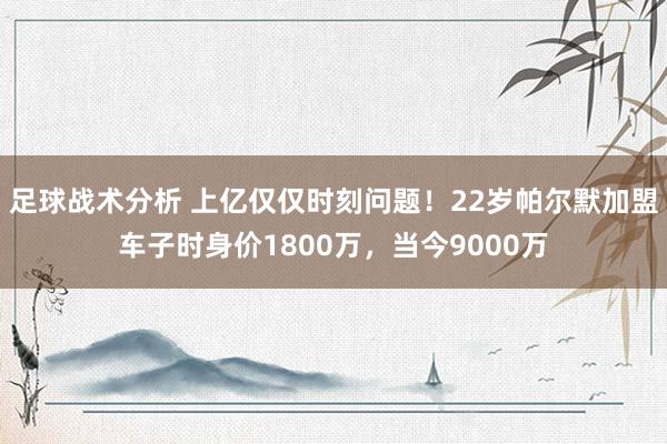 足球战术分析 上亿仅仅时刻问题！22岁帕尔默加盟车子时身价1800万，当今9000万