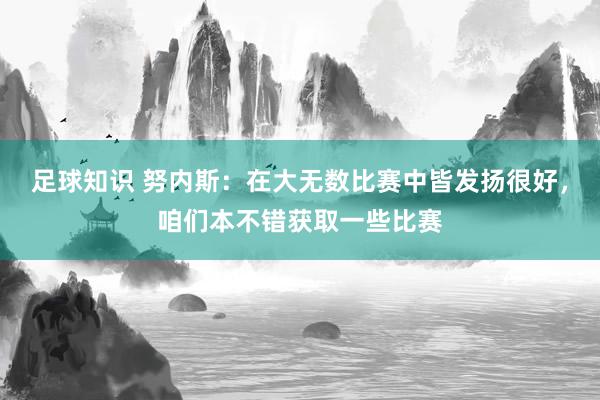 足球知识 努内斯：在大无数比赛中皆发扬很好，咱们本不错获取一些比赛